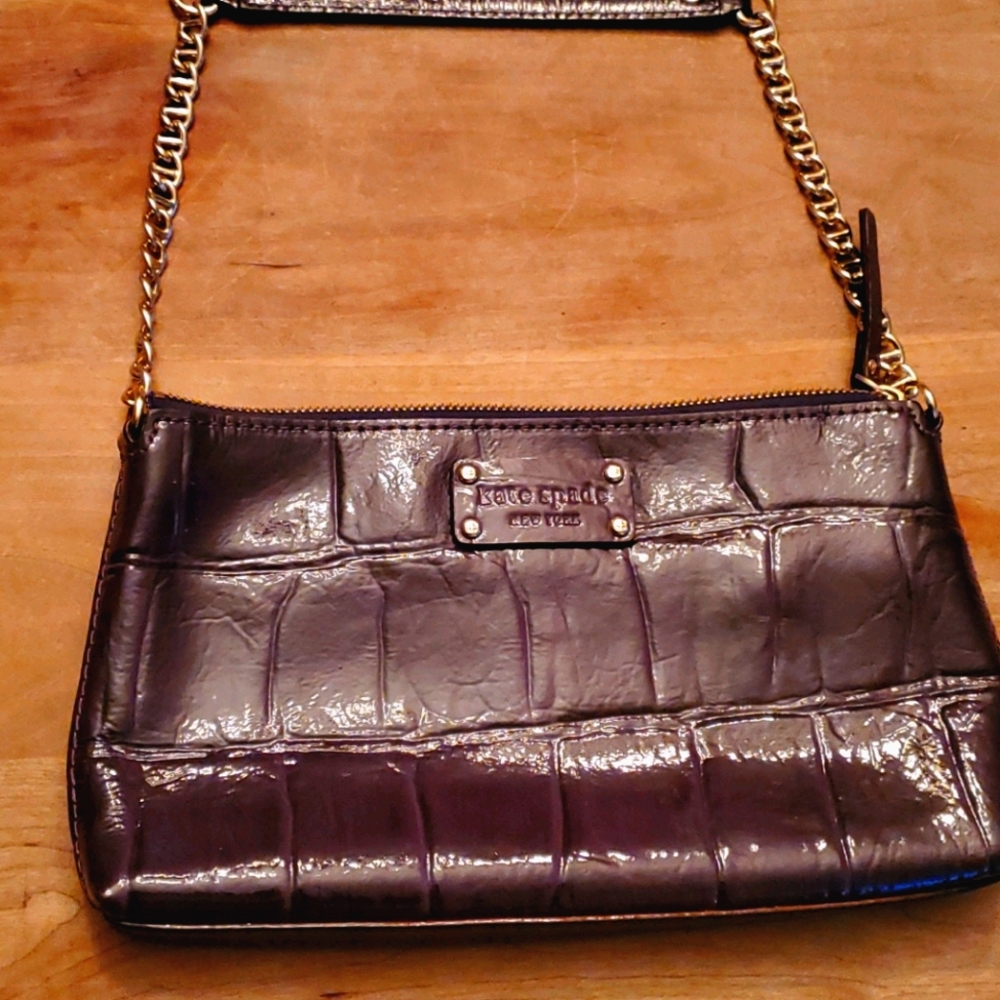 Kate Spade, deep purple, embossed purse - New